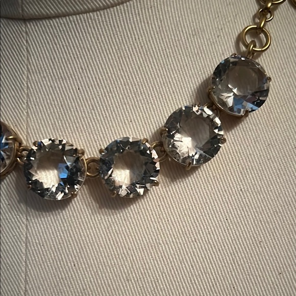 J. Crew Gold and Silver Choker Necklace with Sparkling Gemstones - Picture 3 of 3